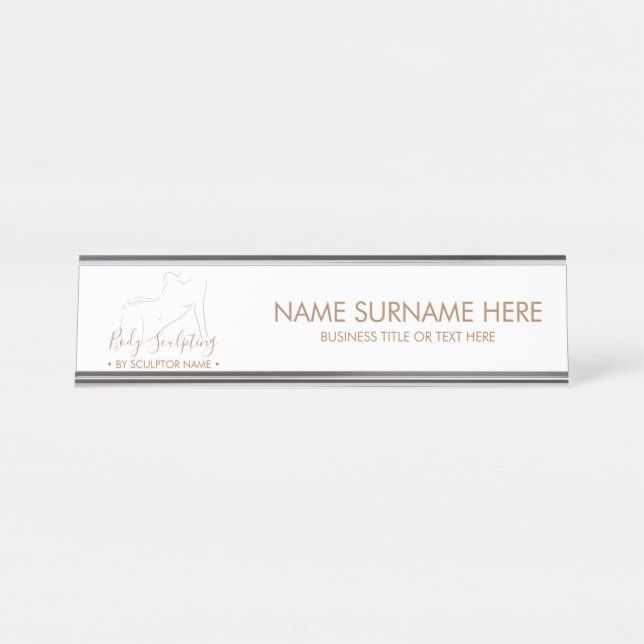 Placa De Nombre Modern Body sculpt contour SUN tanning (Anverso)
