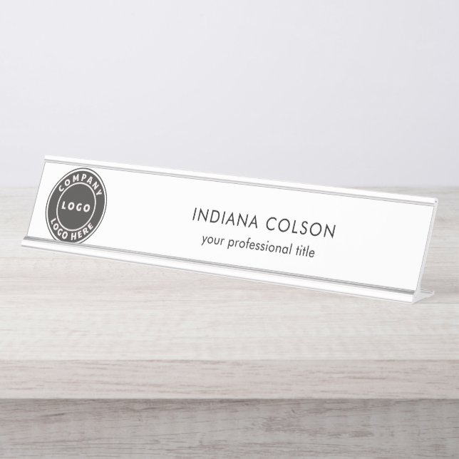 Placa De Nombre Modern Business Logo Professional (Anverso)