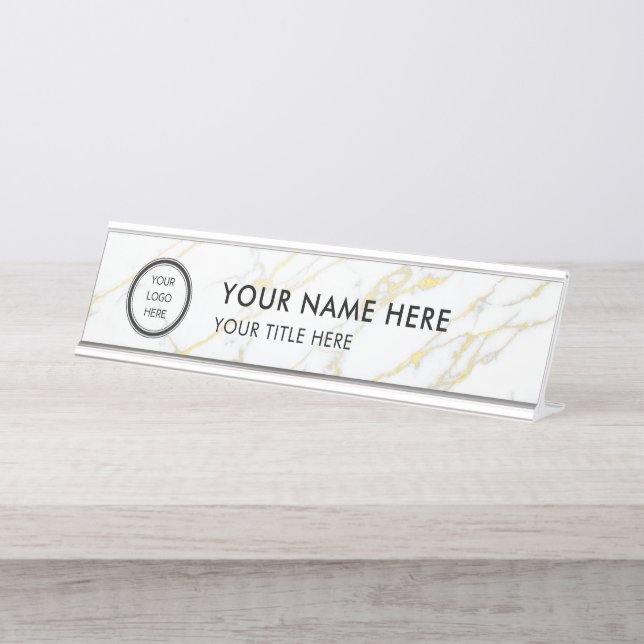 Placa De Nombre Modern Logo Professional Business Name Plate (Anverso)