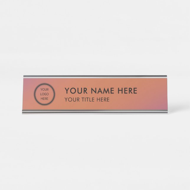 Placa De Nombre Modern Logo Professional Business Name Plate (Anverso)