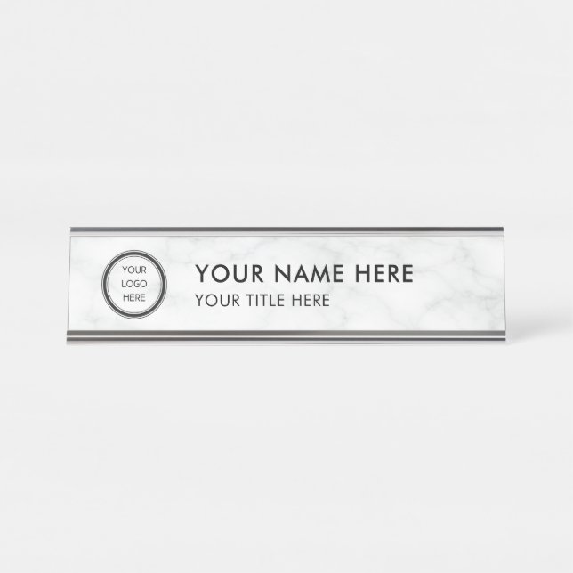 Placa De Nombre Modern Logo Professional Business Name Plate (Anverso)