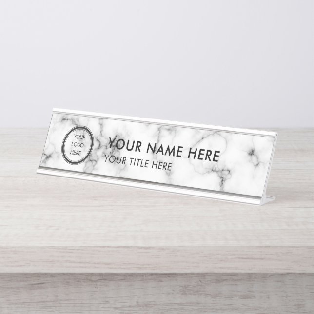 Placa De Nombre Modern Logo Professional Business Name Plate (Anverso)