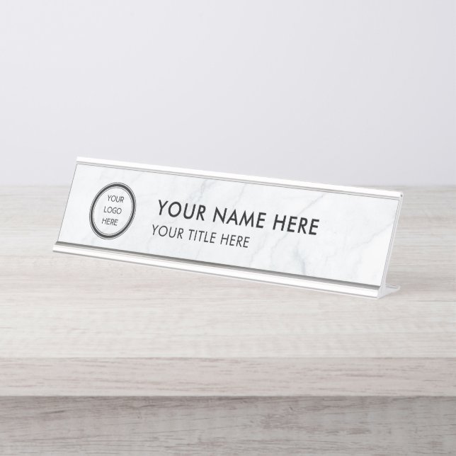 Placa De Nombre Modern Logo Professional Business Name Plate (Anverso)