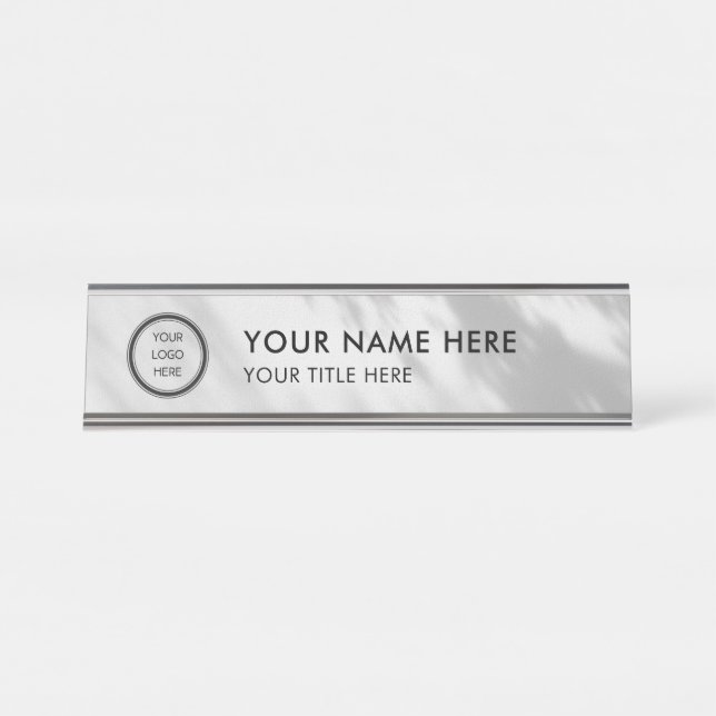 Placa De Nombre Modern Logo Professional Business Name Plate (Anverso)