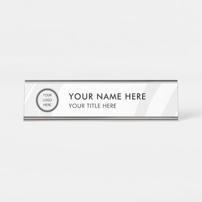 Placa De Nombre Modern Logo Professional Business Name Plate (Anverso)