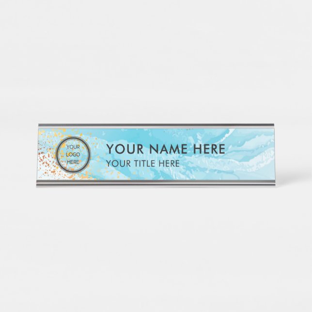 Placa De Nombre Modern Logo Professional Business Name Plate (Anverso)