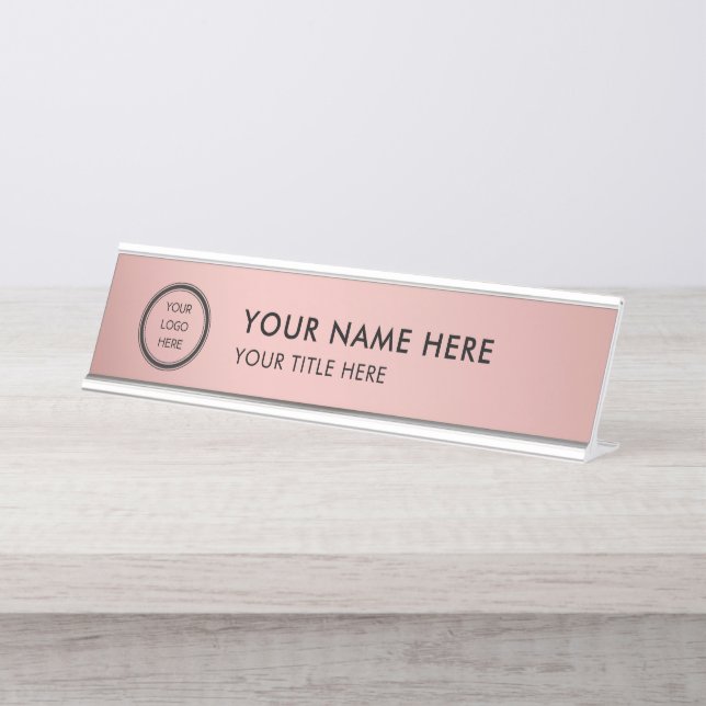 Placa De Nombre Modern Logo Professional Business Name Plate (Anverso)