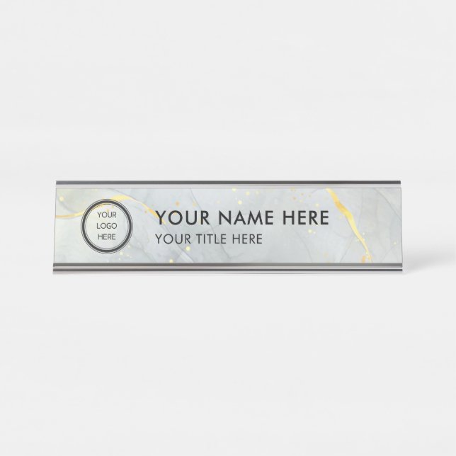 Placa De Nombre Modern Logo Professional Business Name Plate (Anverso)