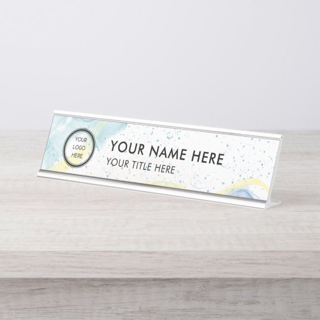 Placa De Nombre Modern Logo Professional Business Name Plate (Anverso)