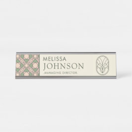 Placa De Nombre Modern Organic Botanical Acrylic Desk Name Plate