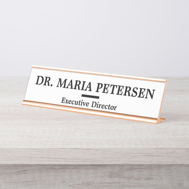 Placa De Nombre Modern Professional Office Medical Employee (Anverso)