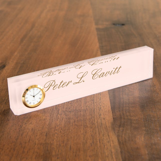 Placa De Nombre Modern Stylish Custom Name Desk Plate (Lateral)