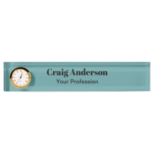 Placa De Nombre Moderno Cadet Blue profesional de moda