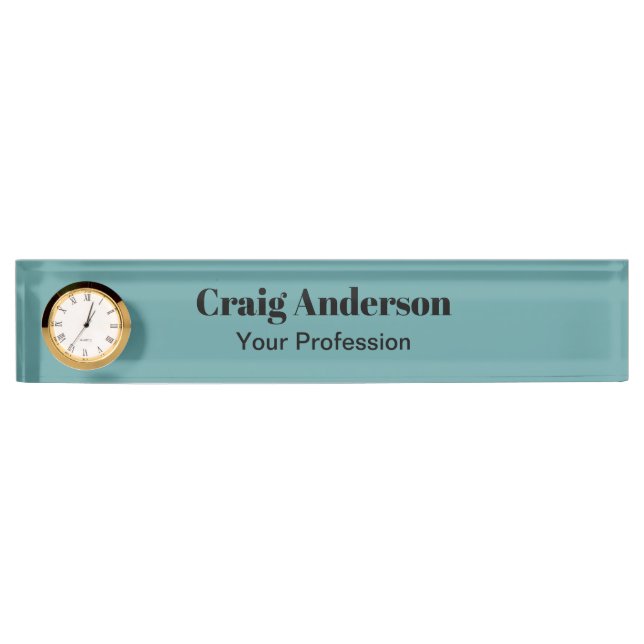 Placa De Nombre Moderno Cadet Blue profesional de moda (Anverso)