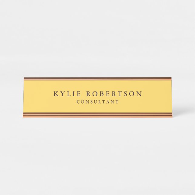 Placa De Nombre Moderno profesional Minimalista (Anverso)
