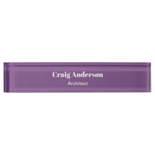 Placa De Nombre Moderno Purple Professional Plain Modern Elegant
