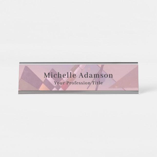 Placa De Nombre Moderno y elegante profesional (Anverso)