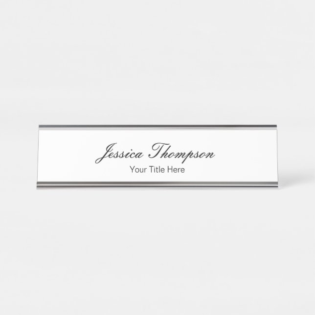 Placa De Nombre Moderno y elegante, sencillo profesional (Anverso)