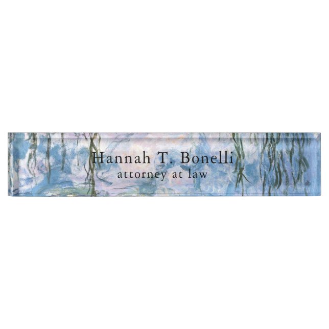 Placa De Nombre Monet Water Lilies Material Artístico Clásico Prof (Anverso)