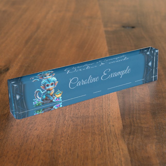 Placa De Nombre Mono de fantasía suave (Lateral)