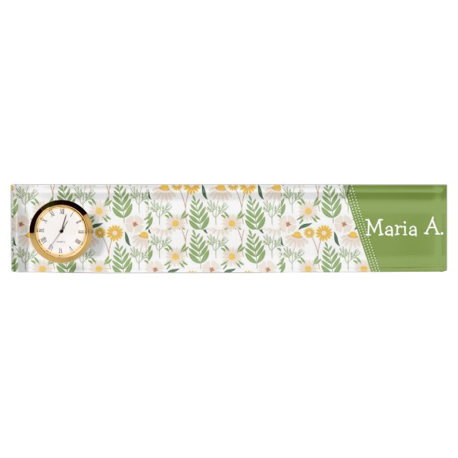 Placa de Nombre Monograma Floral (Anverso)
