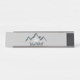 Placa De Nombre Monograma personalizable de la gama de montañas di