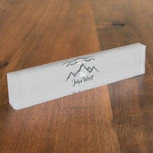 Placa De Nombre Monograma personalizable de la gama de montañas di