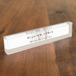 Placa De Nombre Monograma ruso moderno de moda