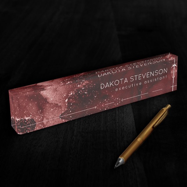 Placa De Nombre Moody Agate | Henna Blood Red Garnet Jewel Tone (Subido por el creador)