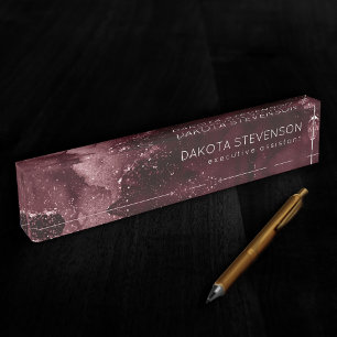 Placa De Nombre Moody Agate   Wine Bordeaux Sangria Merlot Maroon
