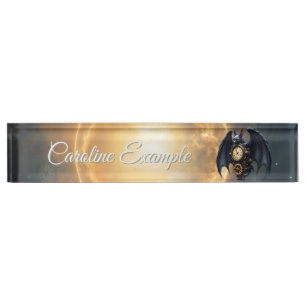 Placa De Nombre Moonlit Timekeeper – Murciélago Steampunk