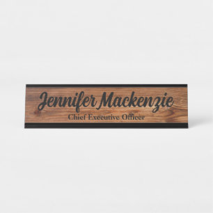 Placa De Nombre Mostrador Moderno Nombre Plate Grain Rustic
