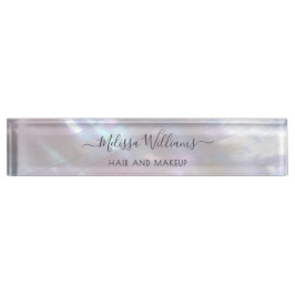 Placa De Nombre Mother-of-pearl  Monogram Shimmering