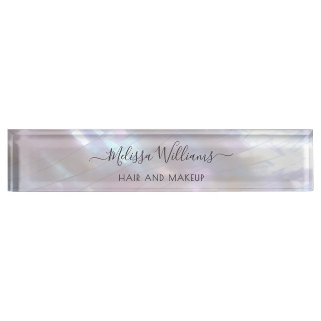 Placa De Nombre Mother-of-pearl  Monogram Shimmering (Anverso)
