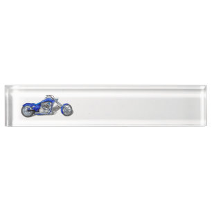 Placa De Nombre Motocicleta 1 - Azul