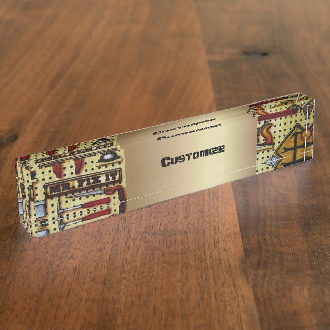 Placa De Nombre Mr. Fix It Handyman Tools (Lateral)