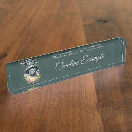 Placa De Nombre Mujer asombrosa con un impresionante maquillaje de