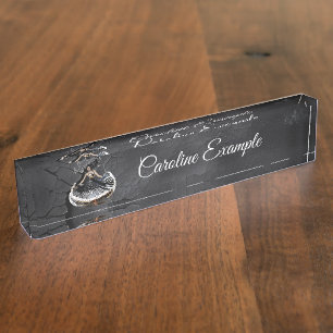 Placa De Nombre Mujer bailarina elegante