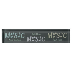 Placa De Nombre MUSIC personalizado placa con nombre