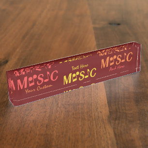 Placa De Nombre MUSIC personalizado placa con nombre