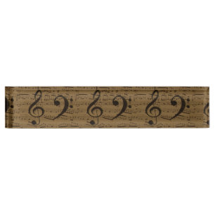 Placa De Nombre Musical Treble Clef Sheet Music Classic