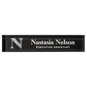 Placa De Nombre N Faux Diamond Desk Nameplate