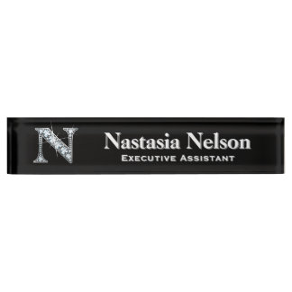 Placa De Nombre N Faux Diamond Desk Nameplate