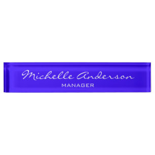 Placa De Nombre Nameplate de Blue Charm Professional Script Manage