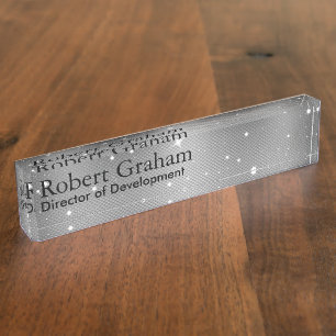 Placa De Nombre Nameplate gris resistente