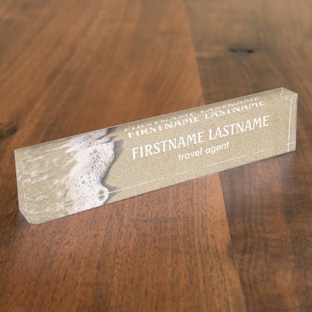 Placa De Nombre Nameplate Personalizado Beach Shore (Lateral)