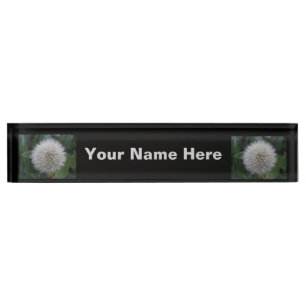 Placa De Nombre Nameplate Personalizado de flor de Dandelion con s