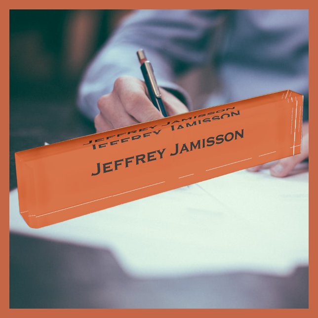 Placa De Nombre Naranja de nombre personalizado acrílico (Subido por el creador)