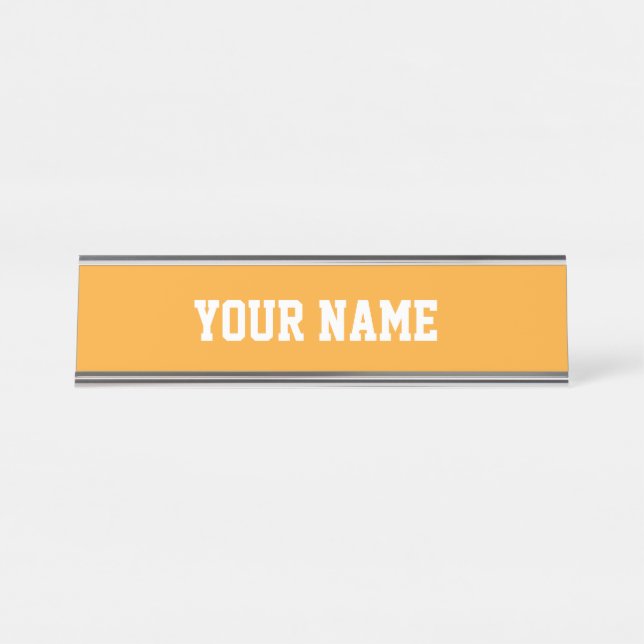 Placa De Nombre Naranja y blanco (Anverso)