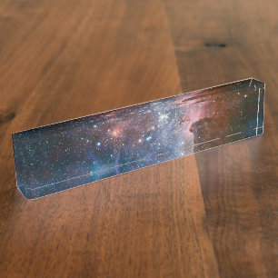 Placa De Nombre Nebulosa Carina Rojo y Azul Telescopio Hubble